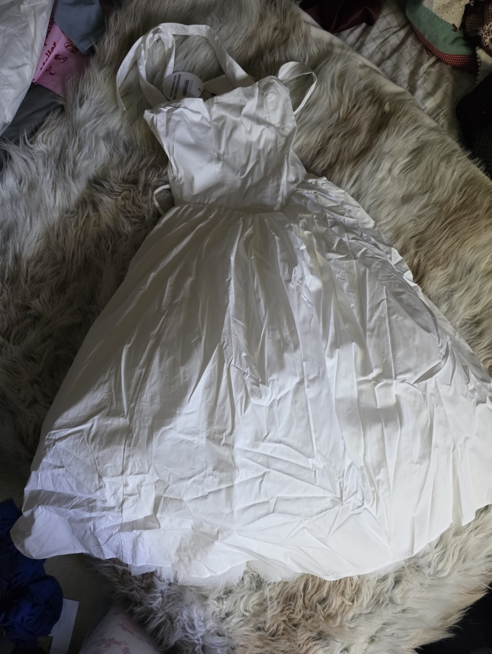 White Halter Midi Dress - Elegant Women’s Summer Dress - Picture 3 of 8